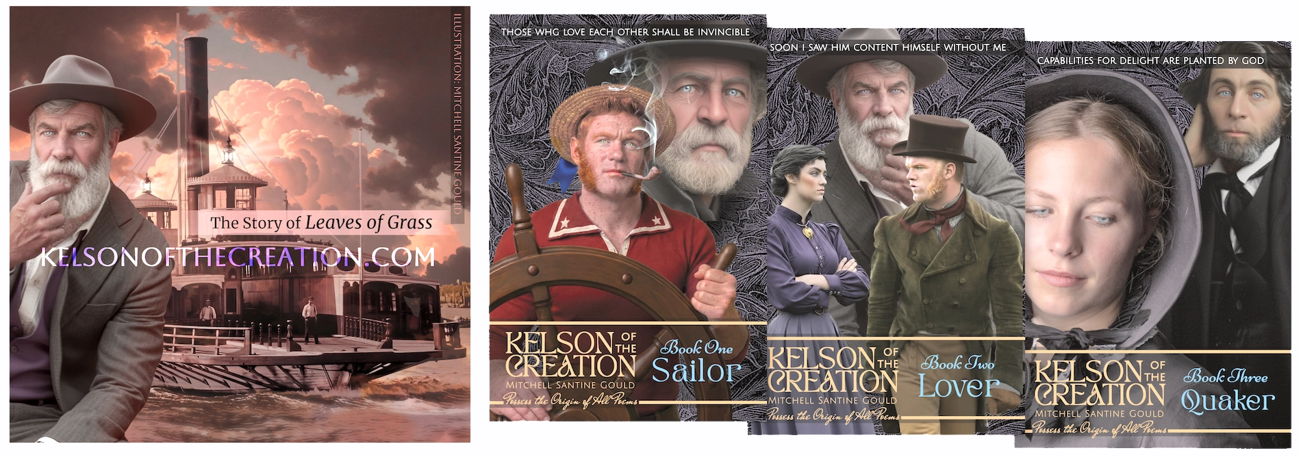 Blog banner for The Salience of Creation, displaying associated book covers for Kelson of the Creation