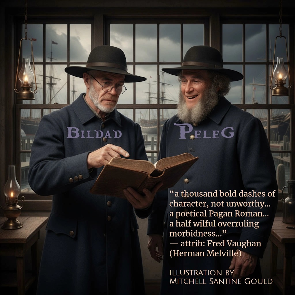Peleg and Bildad (fictional): Owners of the Barclay (also the Pequod)